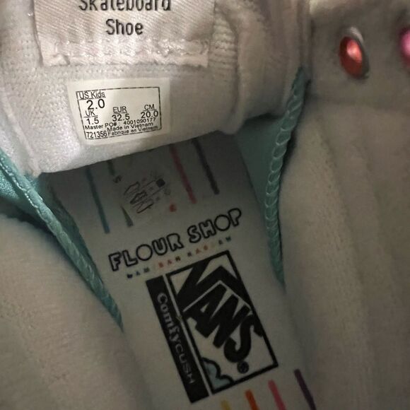 Vans Flour Shop x Super ComfyCush Sk8-Hi 'Rainbow' VN0A54EU2N7 Sz 2 - Picture 7 of 10